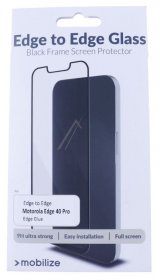 Mobilize Display Protective Plastic Film - 56891 Mobilize Edge-to-edge Glass Screen Protector Motorola Edge 40 Pro Black Edge Glue