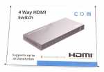 Compatible Hdmi-switch - Premium 4 Port Hdmi Switch With Ir Wireless Remote 4k@60hz Hdcp2 3