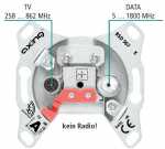 Axing Aerial Outlet Sockets - Bsd 967-20x Bsd96720x Multimedia Through Box 20db 5 1800mhz Catv Dataclass A (+10db) According To En 50083-2 For Docsis 3 1-4 0 Applicati