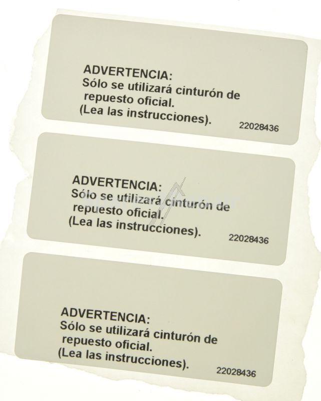 Drive Belts - 22028436 Belt Label--bldc-esp [Vestel]