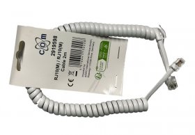 Compatible Telefone Cable Spiral - Phone Cable Spiral 2xrj10-4p4c 2 0m White Compatible Telefone Cable Spiral - Phone Cable Spiral 2xrj10-4p4c 2 0m White