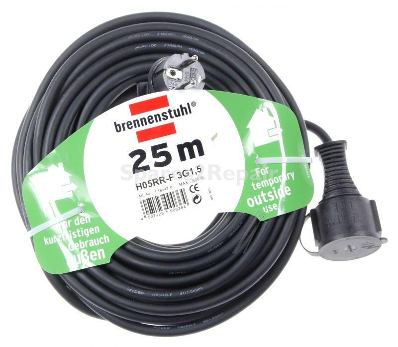 Brennenstuhl Power Supply Cable - 1161470 Extension Lead Ip44 25m H05rr-f 3g1 5