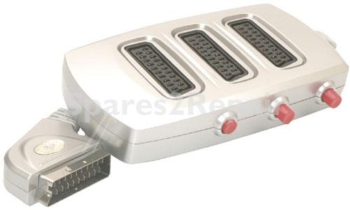 Com Manual Scart Switch Box - Manual Scart-switchbox 3:1