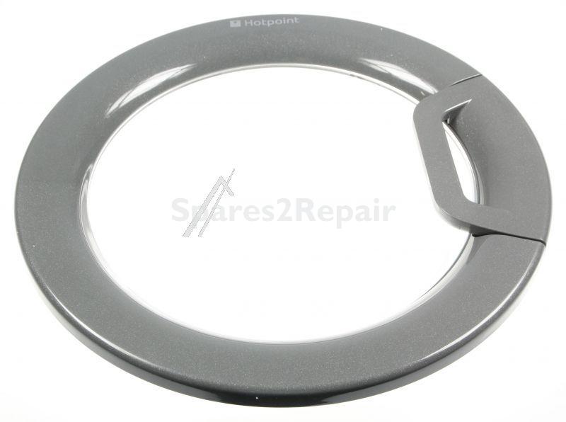 Washing Machine Window - C00286361 482000092012 Door Frame+glass Hotpoint Graphite Futur [Whirlpool Indesit]