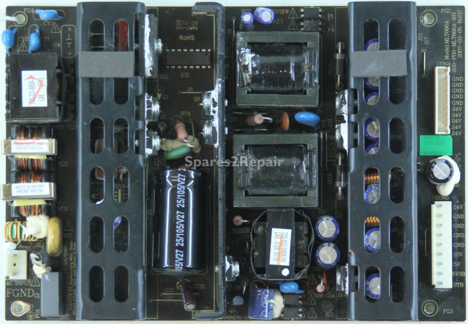Bush IDLCD26TV16HD - PSU - MLT666A - 200-P00-MLT666A-BH - Rev 2.1 - 860-AZ0-JF2631B