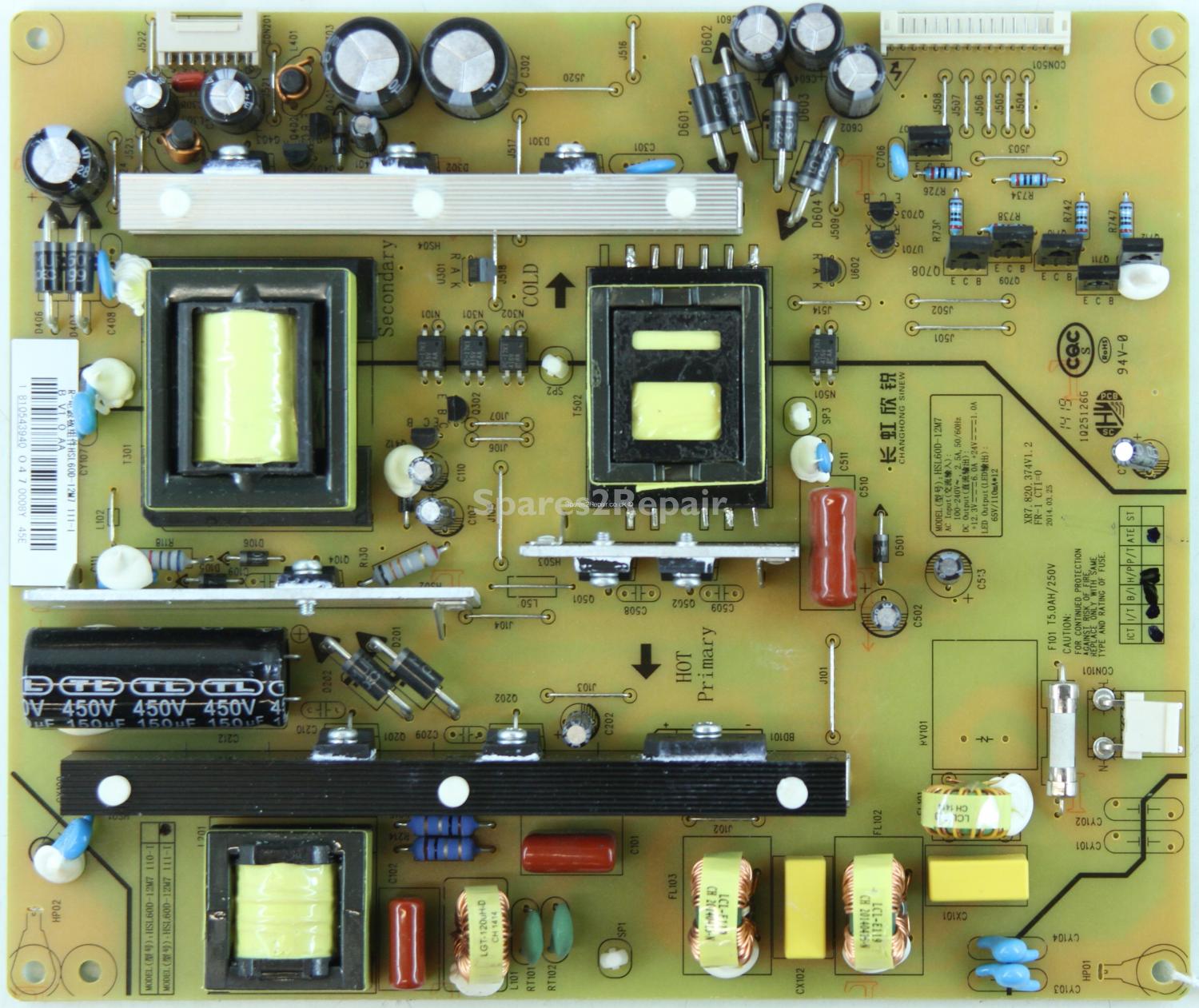 Changhong UHD55C5500IS - Power Supply - HSL60D-12M7 111-I - XR7.820.374V1.2