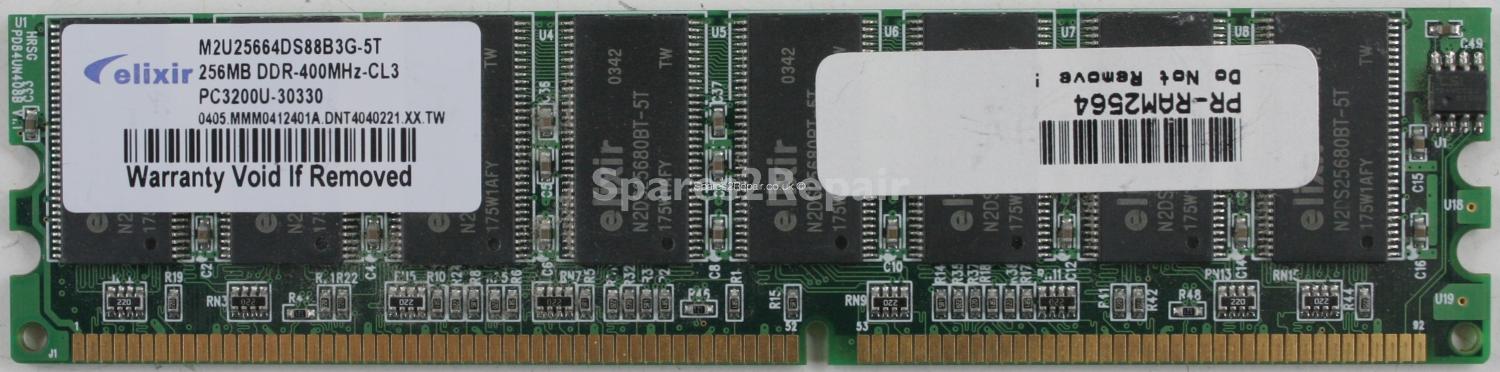 Elixir M2U25664DS88B3G-5T - 256Mb PC3200U DDR-400MHz PC Memory