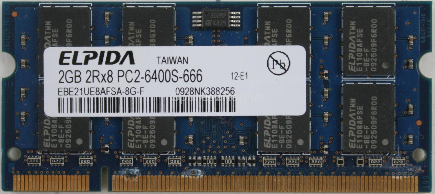 Elpida 2Gb PC2-6400S DDR2-800 Laptop Memory