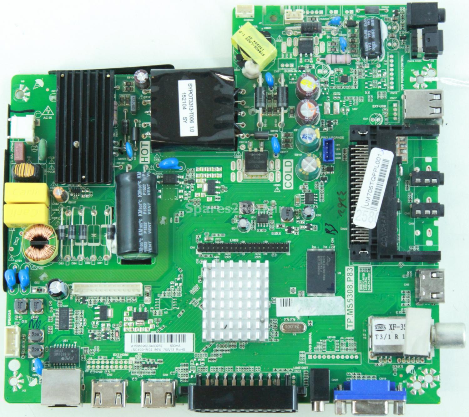 E-Motion - 40/148Z-GB-5B2-FGKU-UK - Main Board - TP.MS6308.P83 - 4502484-3 - A15063262 - LSC400HM09