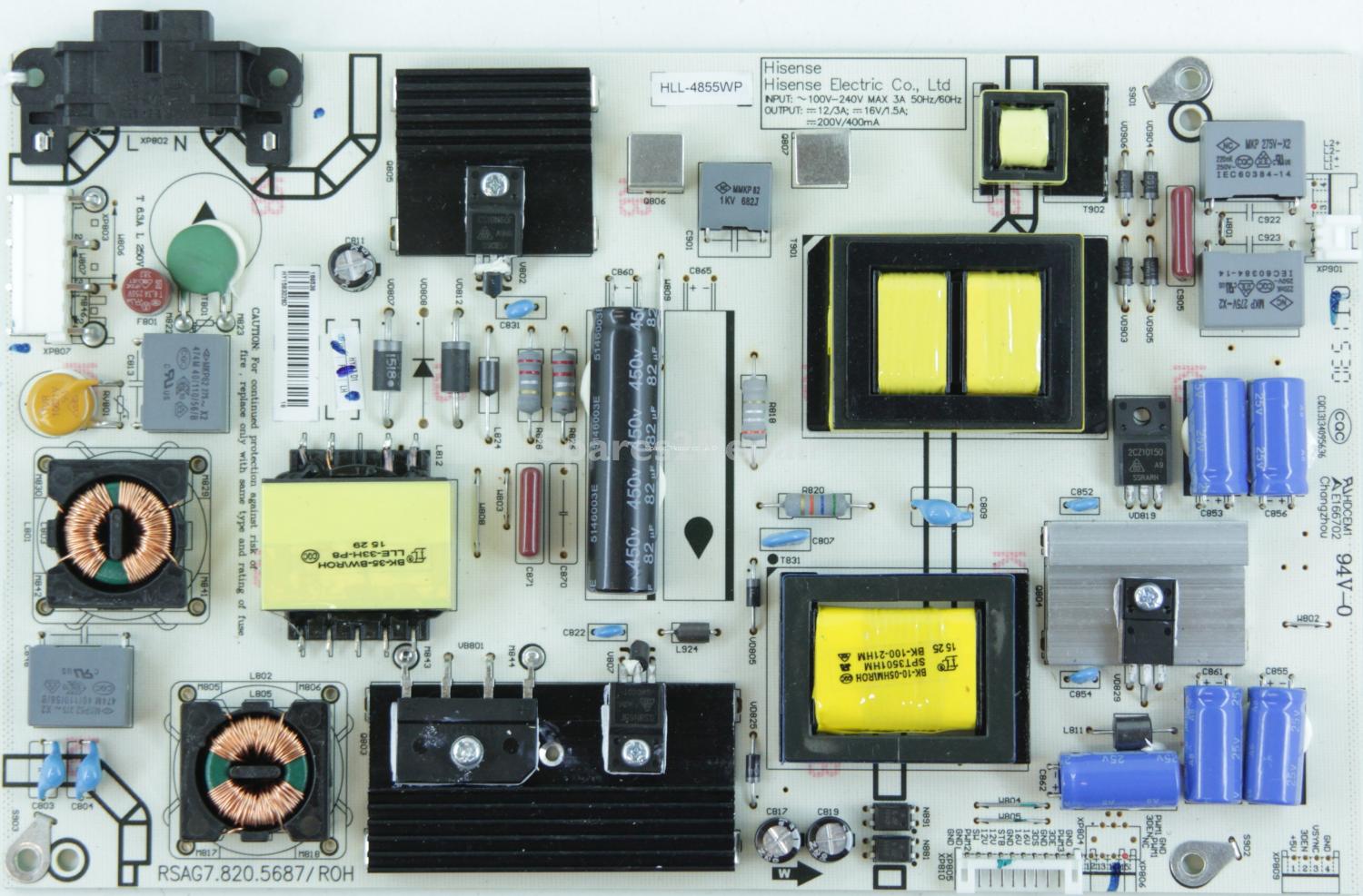 HiSense HE40KEC315UWTS - Power Supply - HLL-4855WP - HY1583028D - CQC13134095636 - RSAG7.820.5689 / R0H
