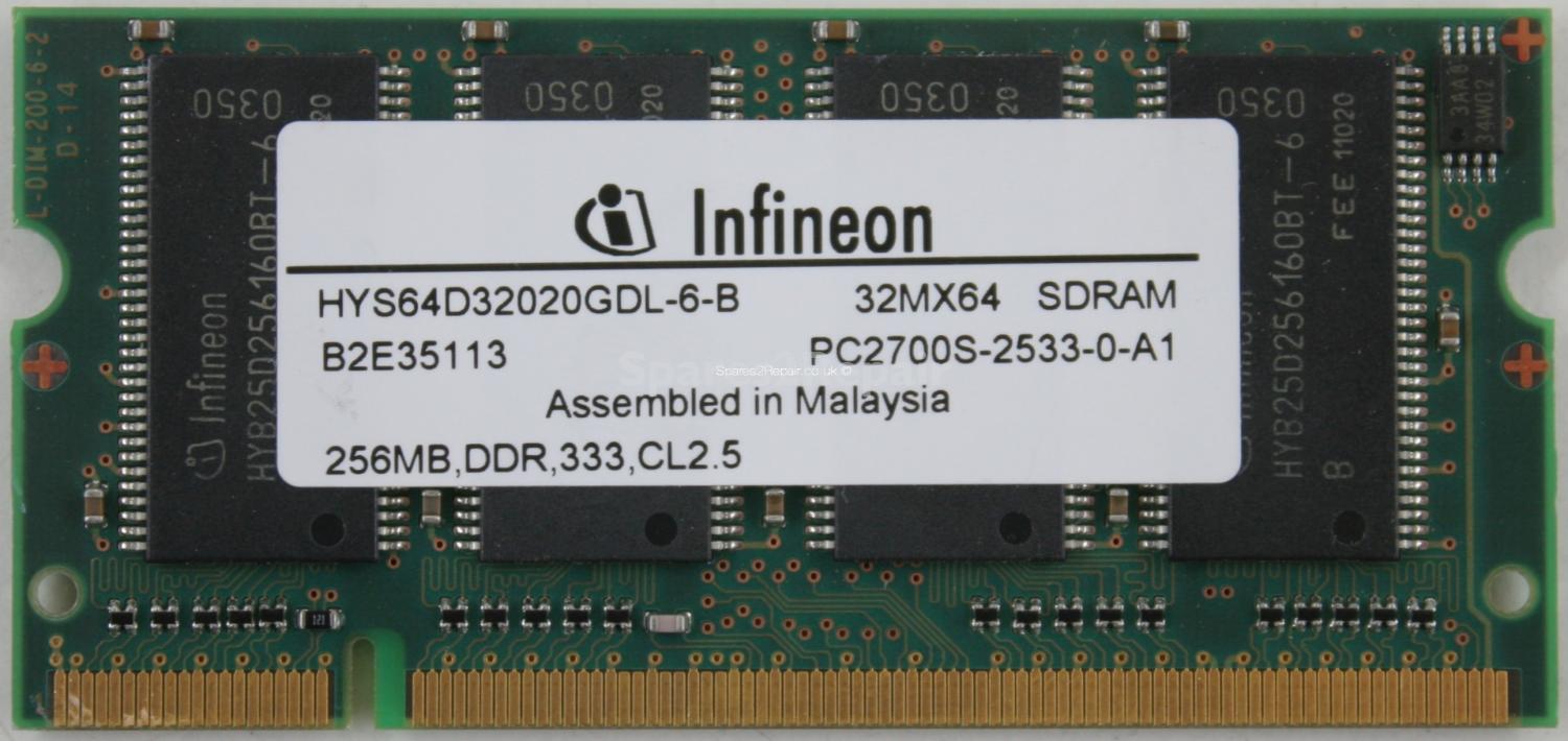 Infineon 256Mb PC-2700S DDR-333 Laptop Memory
