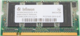 Infineon 512Mb PC-2700S DDR-333 Laptop Memory