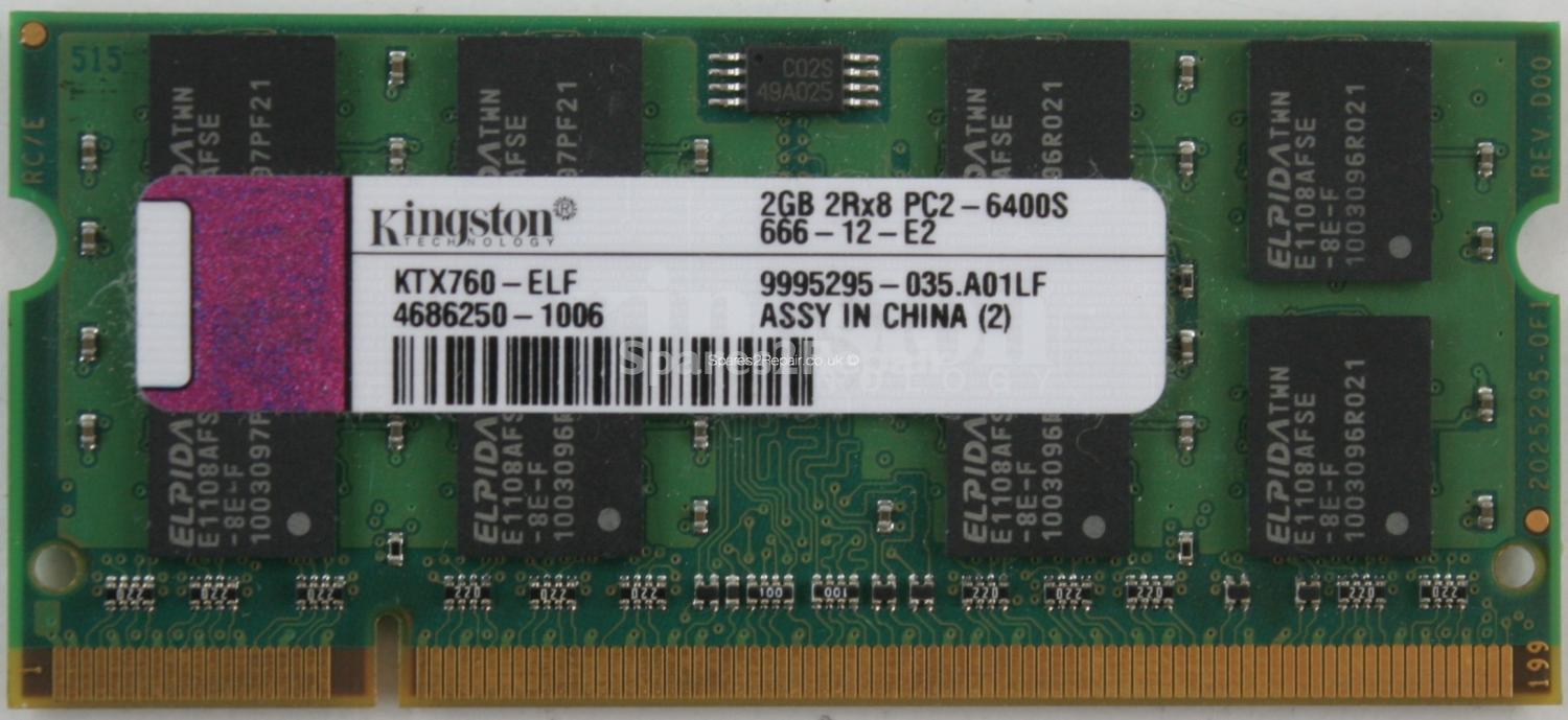 Kingston Technology 2Gb PC2-6400S DDR2-800 Laptop Memory
