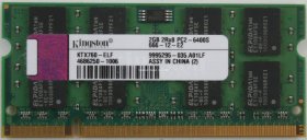 Kingston Technology 2Gb PC2-6400S DDR2-800 Laptop Memory