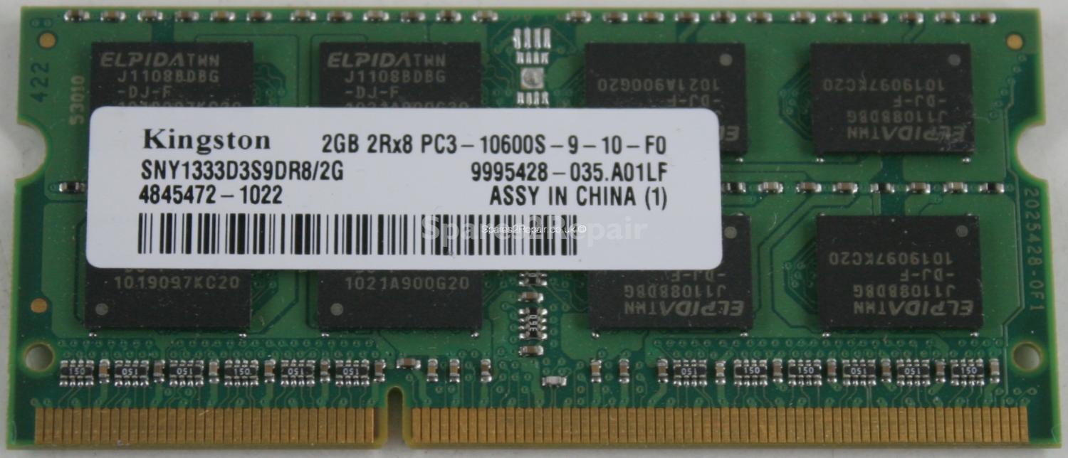 Kingston Technology 2Gb PC3-10600S DDR3-1333 Laptop Memory