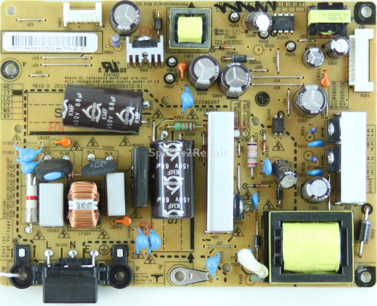LG 32LN540U - PSU - EAY62810301 - REV2.0 - EAX64905001(2.6) - LGP32-13PL1