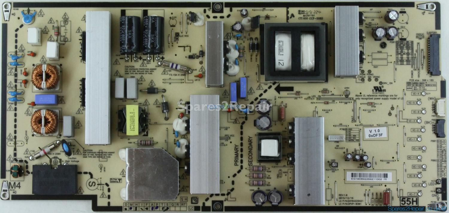 LG 55UH950V - Power Supply - EAY64229421 - REV:1.0 - OPVP-0301 - LGP55H-16UH12