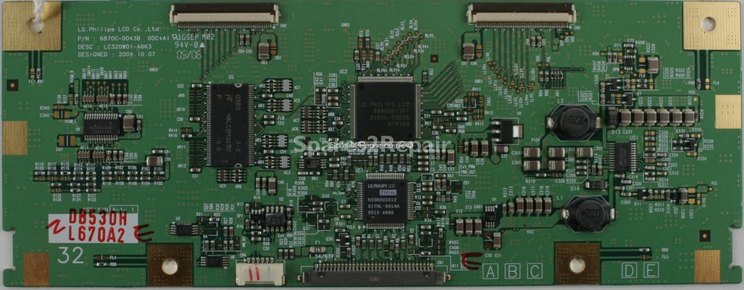 LG 32LX2R-ZE - T-Con - 6870C-0043B - 6871L-0670A - LC320W01-A6K3