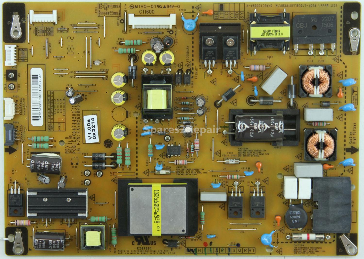 LG 42LM670T - PSU - EAX64744201(1.3) - REV1.0 - EAY62608902 - 3PAGC10089A-R - LGP4247L-12LPB-3P