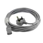 Compatible for Nilfisk Grey Cable & 13A Plug Assembly (2-Core x 1.0mm, 7m + 10A, 2-pin Connector)