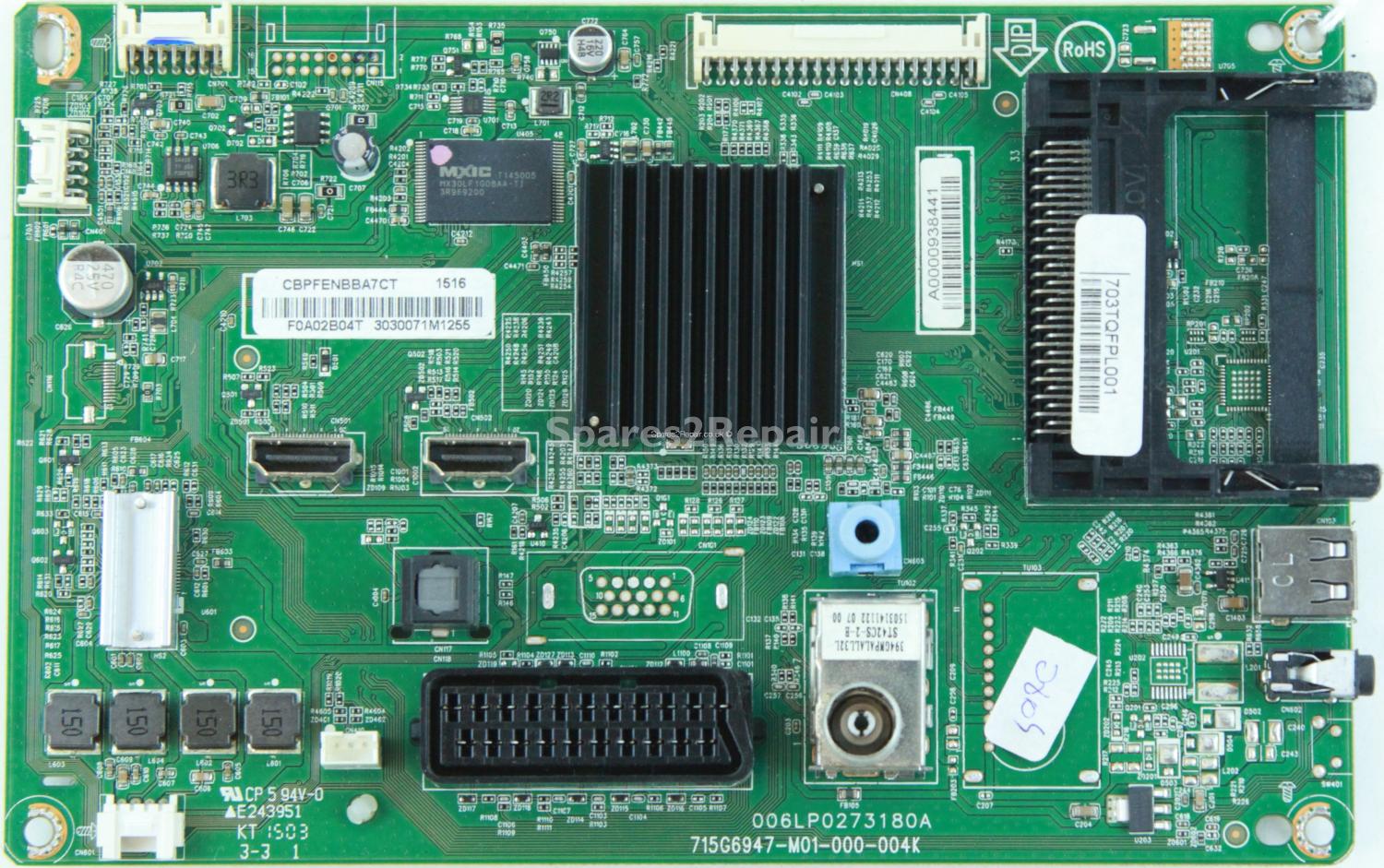 Philips 32PHH4100/88 - Main AV - CBPFENBBA7CT - FOA02B04T - 703TQFPL001 - 715G6947-M01-000-004K - 006LP0273180A