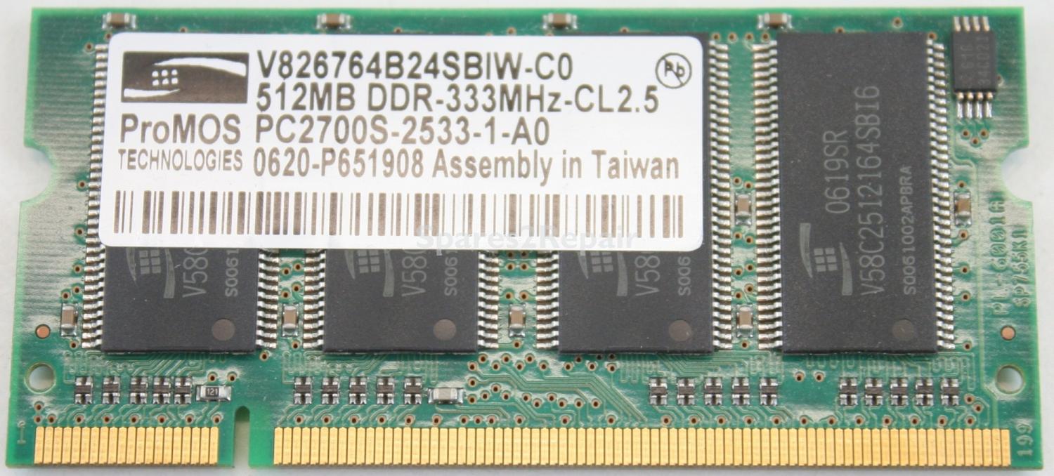 ProMOS 512Mb PC-2700S DDR-333 Laptop Memory