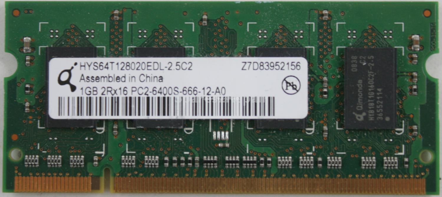 Qimonda 1Gb PC2-6400S DDR2-800 Laptop Memory