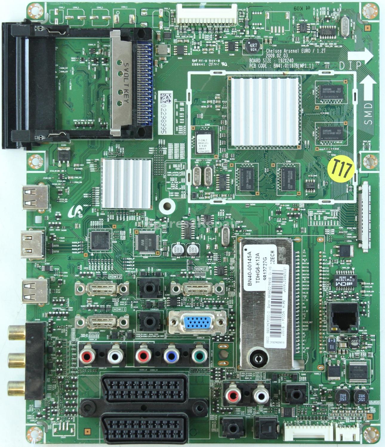 Samsung LE32B650T2W - Main AV - BN41-01167B - MP1.1 - BN94-02583R - Chelsea Arsenal EURO
