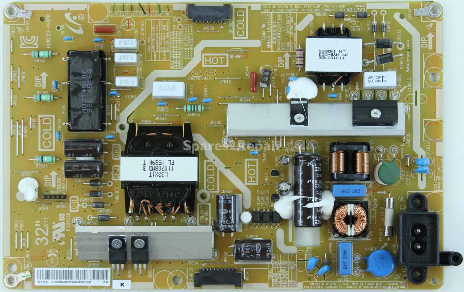 Samsung UE32H6400AK - PSU - BN44-00707A - REV:1.3 - HU10123-14058 - L32X1T_EHS