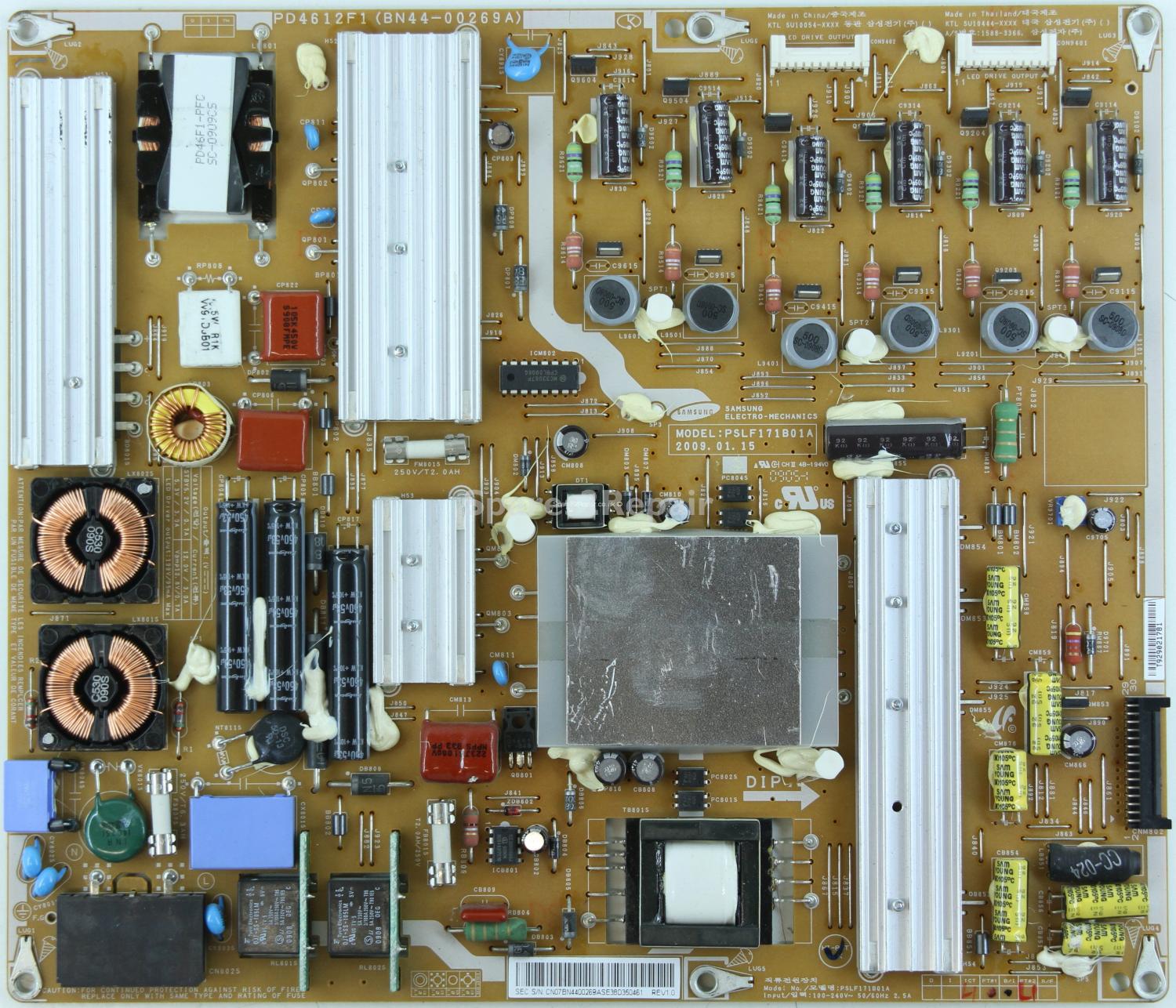 Samsung UE46B7000WW - PSU - BN44-00269A - REV1.0 - PSLF171B01A - PD4612F1
