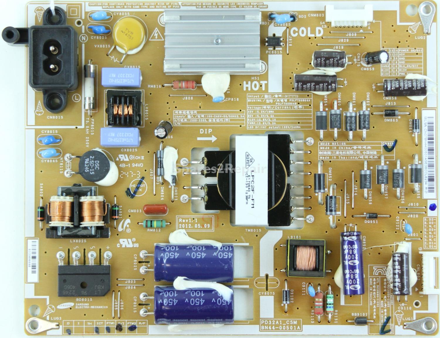 Samsung UE32S5500 - PSU - BN44-00501A - Rev1.1 - SU10054-11055 - PD32A1_CSM
