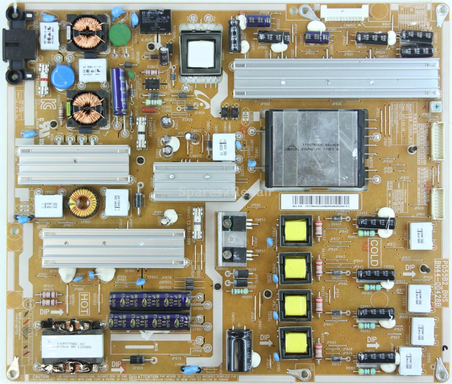 Samsung UE55D7000 - PSU - BN44-00428B - REV:1.2 - PD55B2_BHS - HU10123-10022