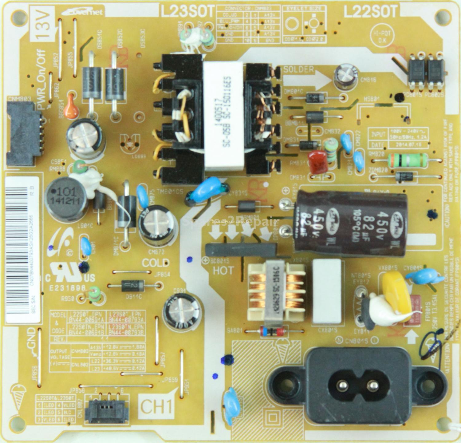 Samsung UE22H5610 - Power Supply - BN44-00793A - REV.1.1 - L23S0T_EPN