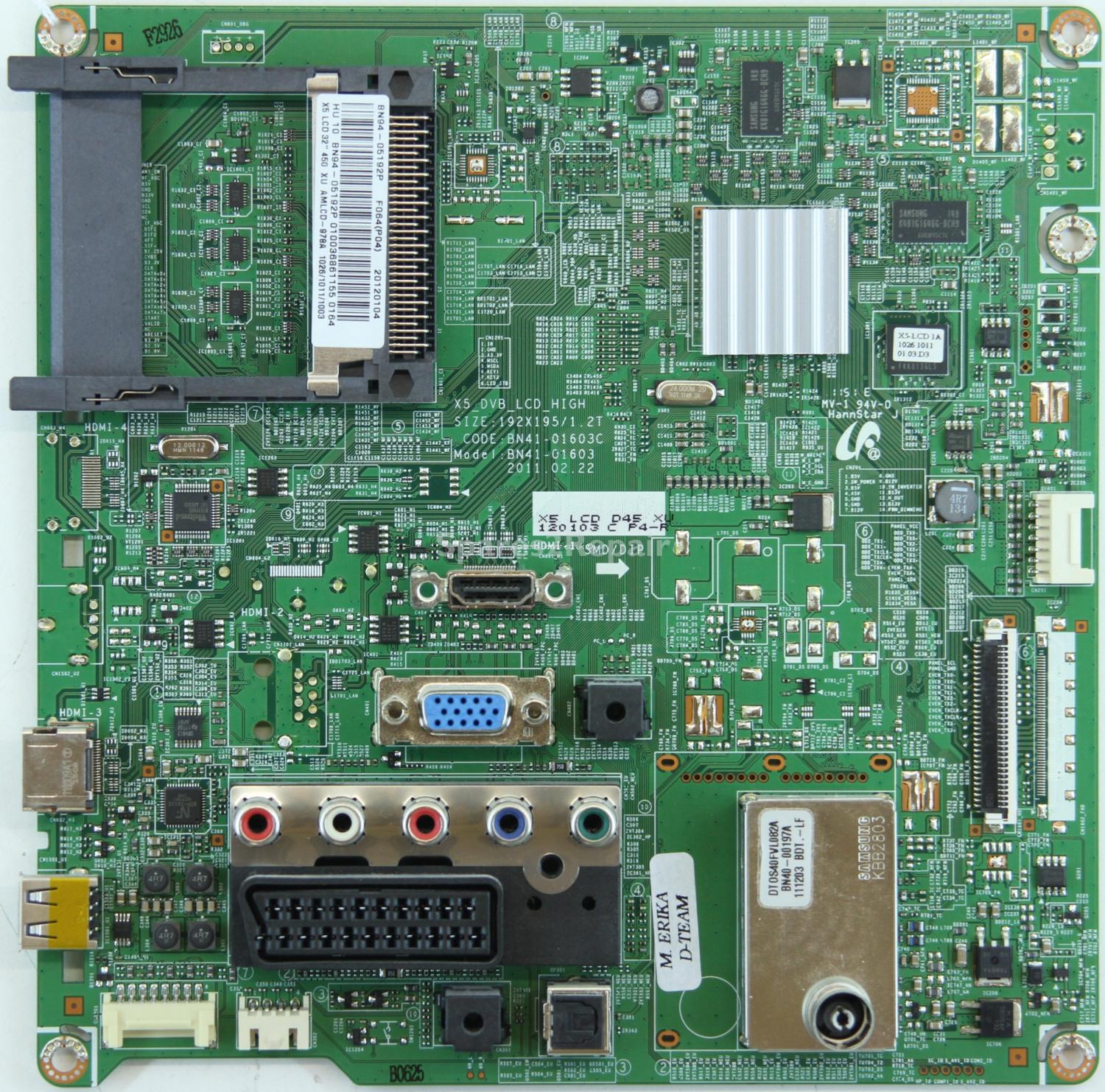 Samsung LE32D450G1W - Main AV - BN94-05192P - BN41-01603C - X5_DVB_LCD_HIGH