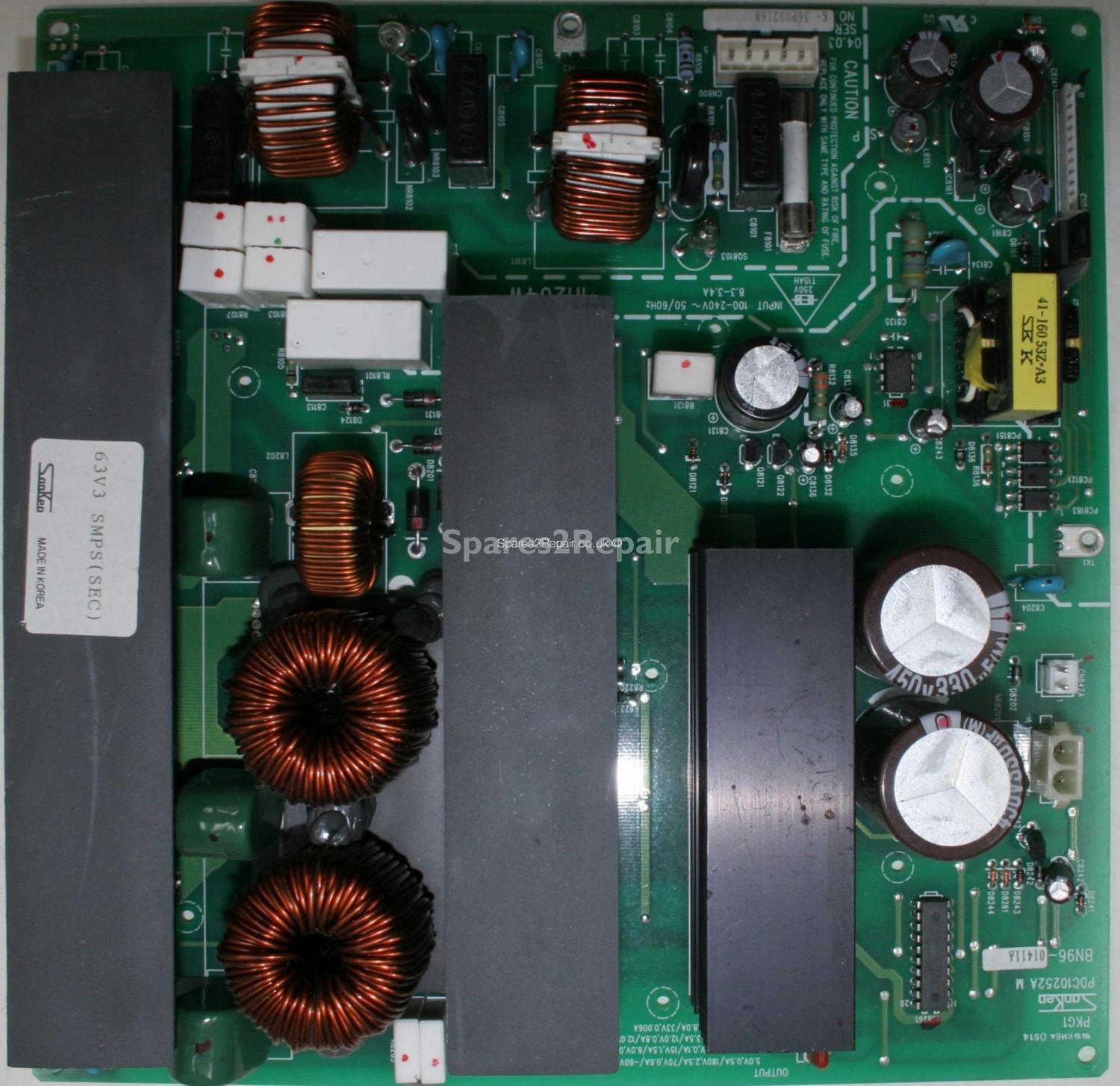 Samsung PPM63H3Q - Sub PSU - PDC10252A M - 1H204W - BN96-01411A - 63V3 SMPS(SEC)