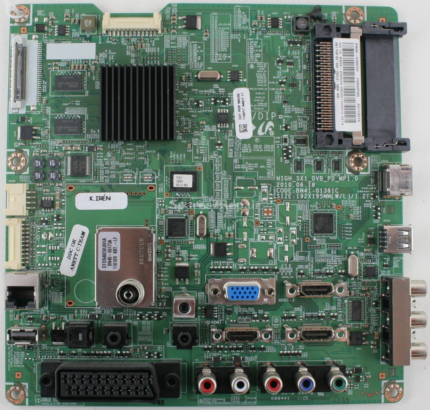 Samsung PS50C550G1W - Main AV - BN41-01361C - BN94-03903H - HIGH_SX1_DVB_PD_MP1.0
