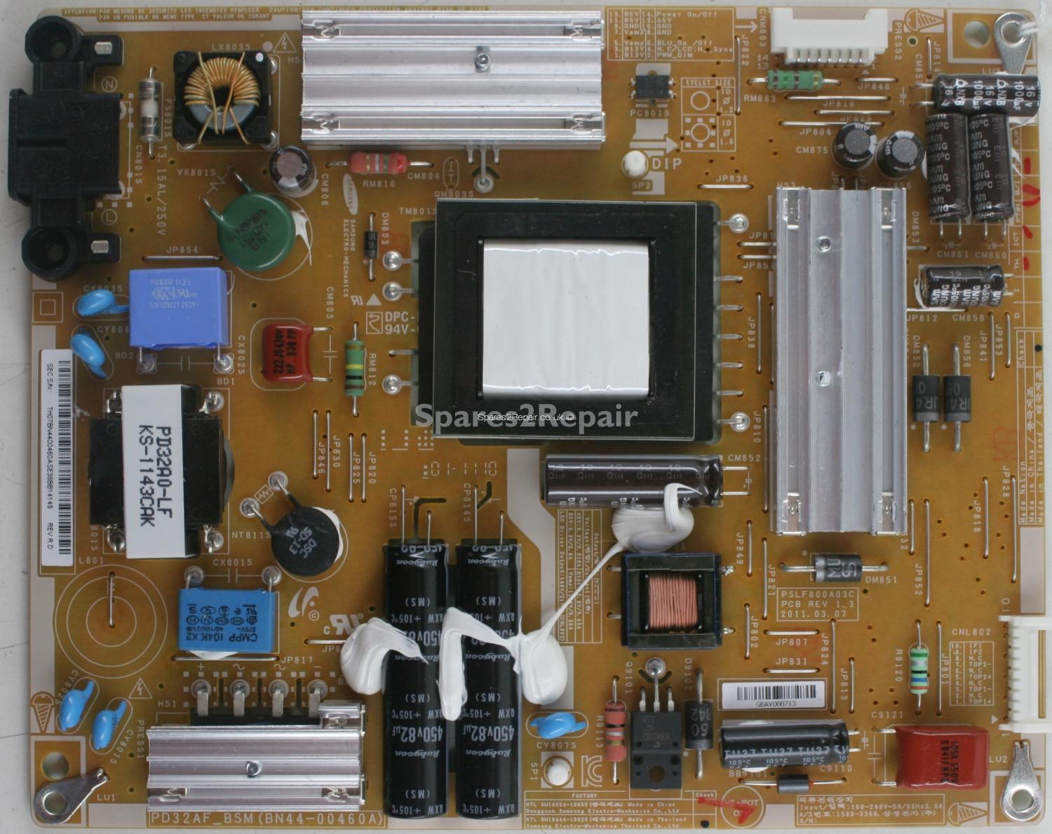 Samsung UE32D5520RKX - PSU - BN44-00460A - REV:1.3 - PSLF800A03C - PD32AF_BSM
