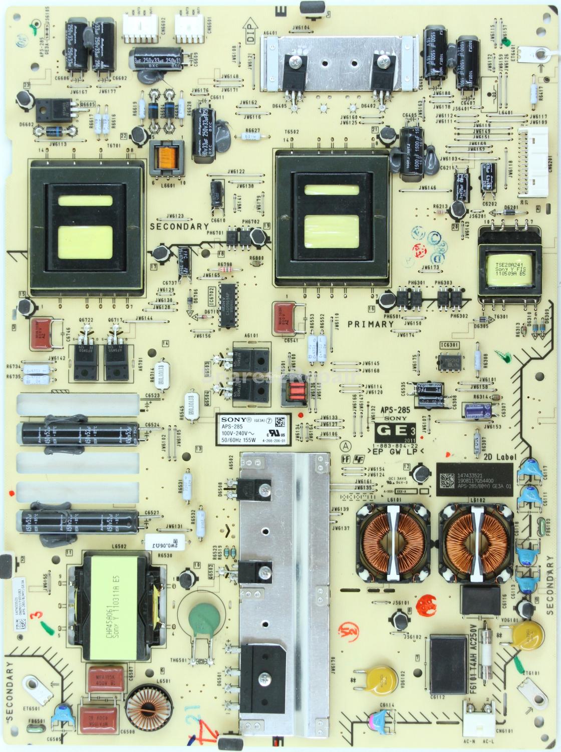 Sony KDL-40EX523 - PSU - 1-883-804-22 - 4-266-206-01 - APS-285 - 147433521 - APS-285/B(MY) GE3A 01