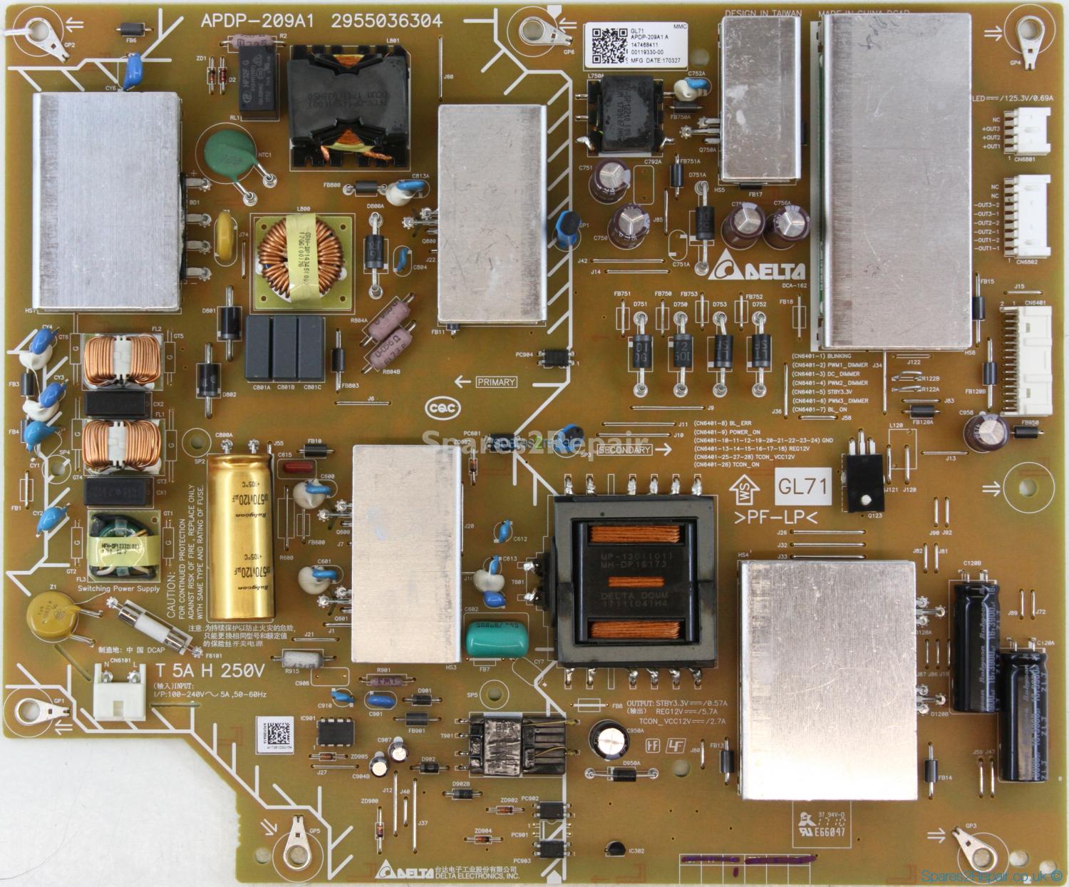 Sony KD-55XE7002 - Power Supply - 2955036304 - 147468411 - APDP-209A1