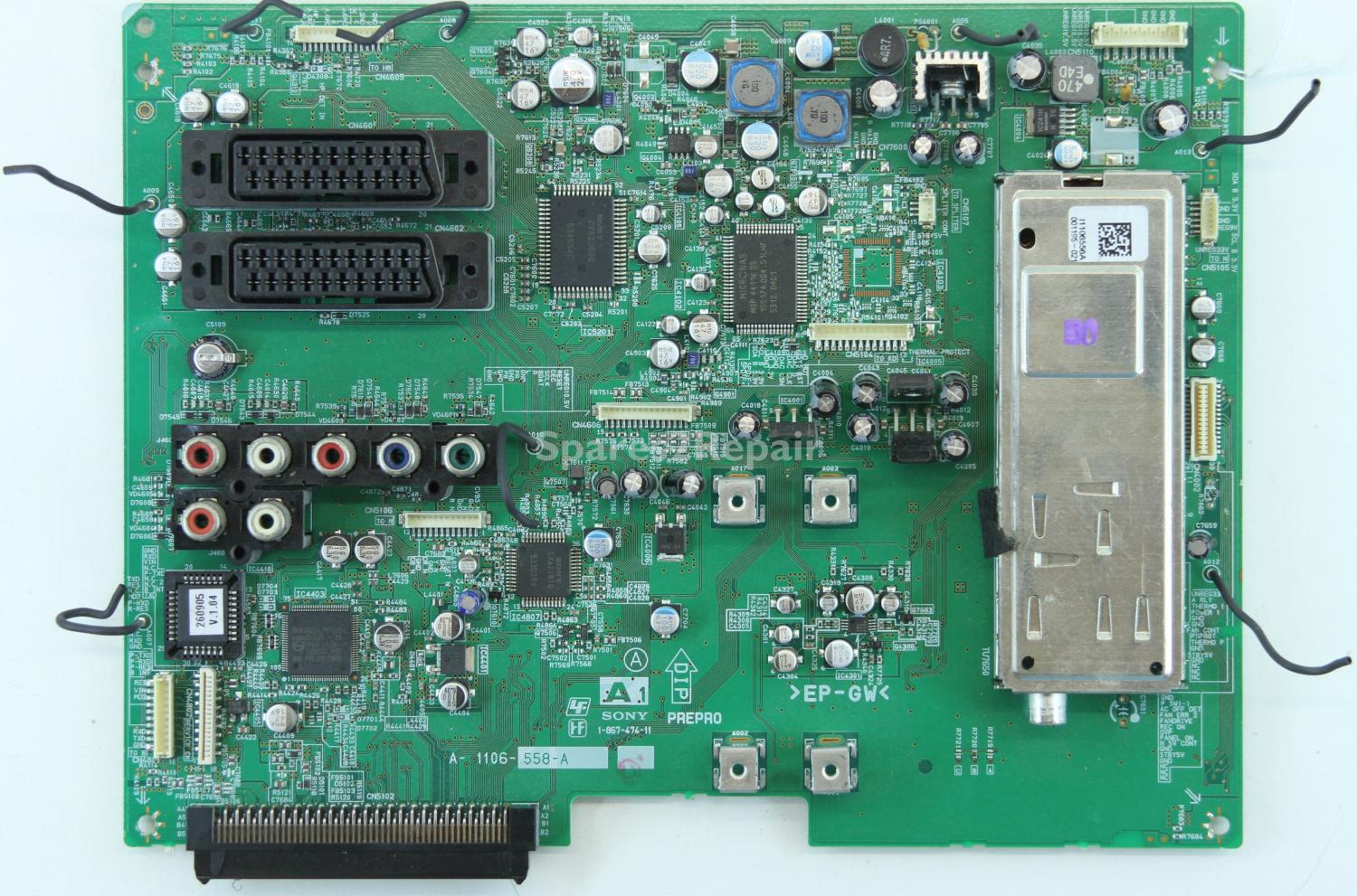 Sony KDL-V26A12U - Main AV - 1-867-474-11 - A-1106-558-A