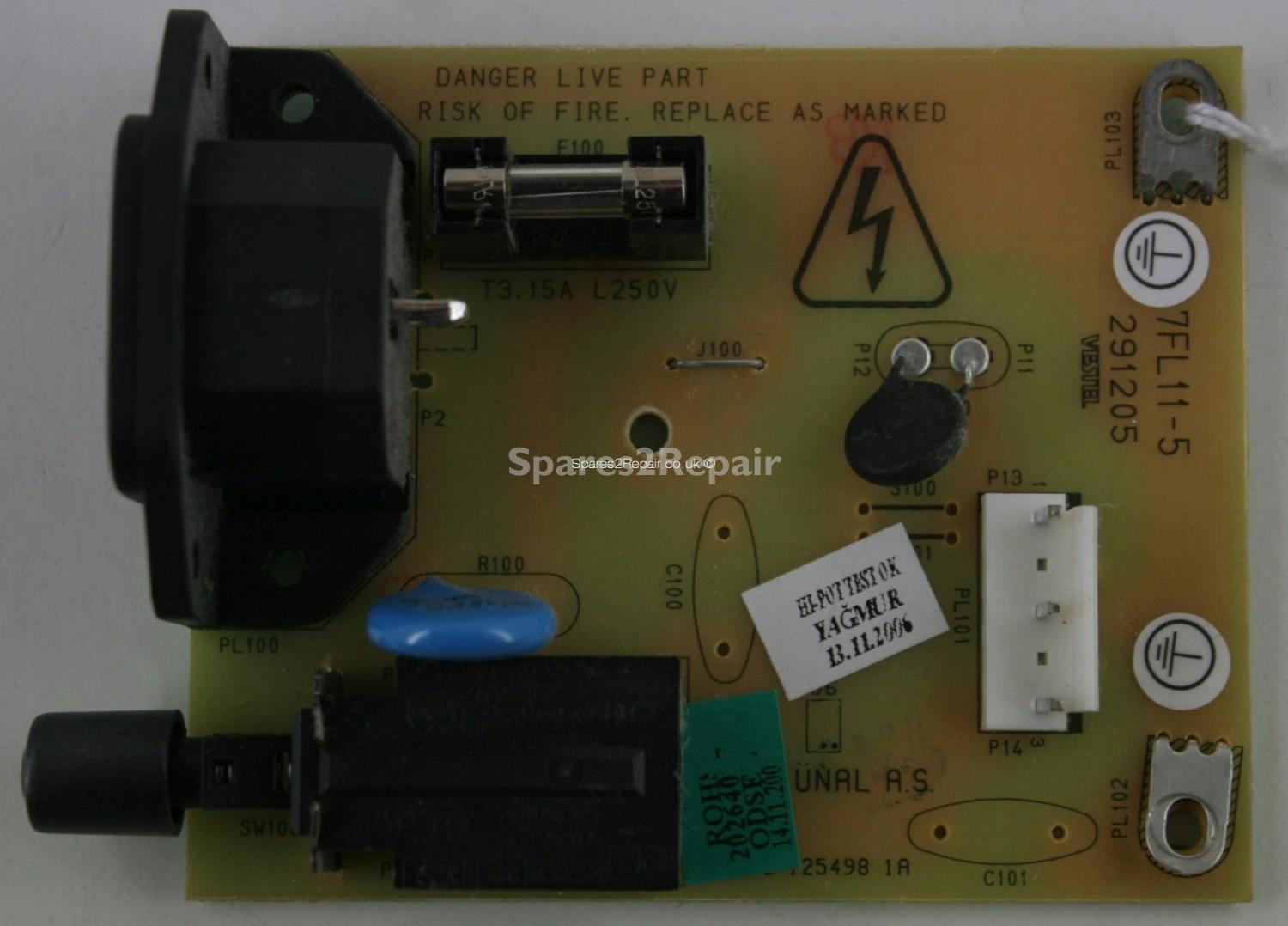 Techwood 37722HD - AC Socket PCB - 17FL11-5 - 291205