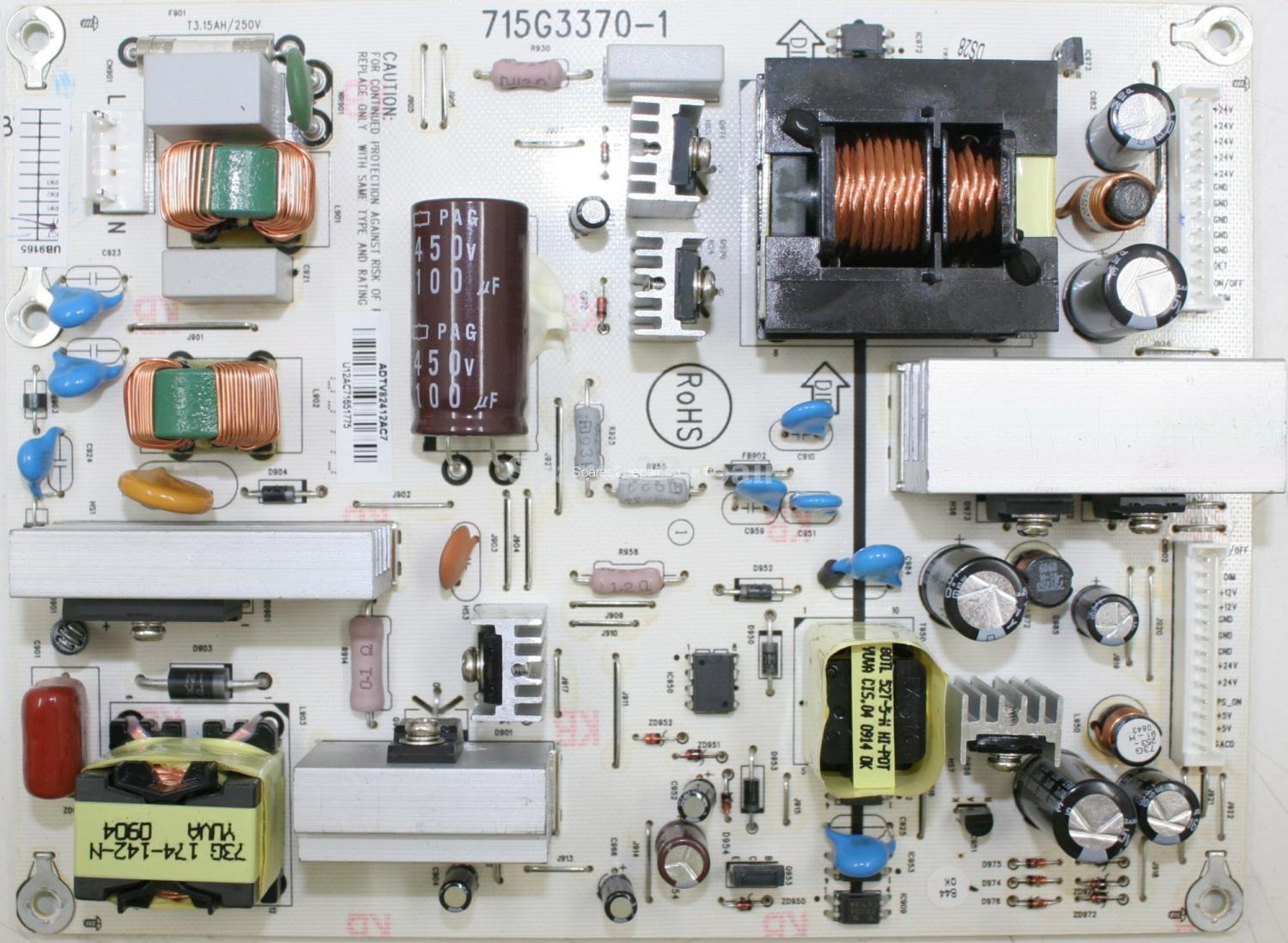 Toshiba 26AV615DB - PSU - 715G3370-1 - ADTV82412AC7