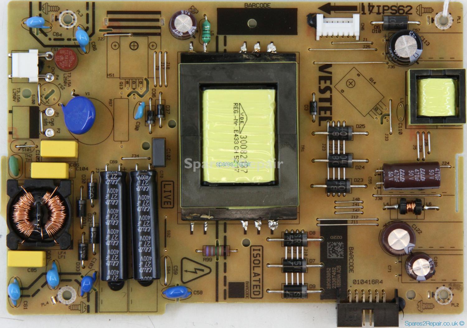 Toshiba 32W3863DB - Power Supply - 28083952 - 17IPS62 - 010416R4