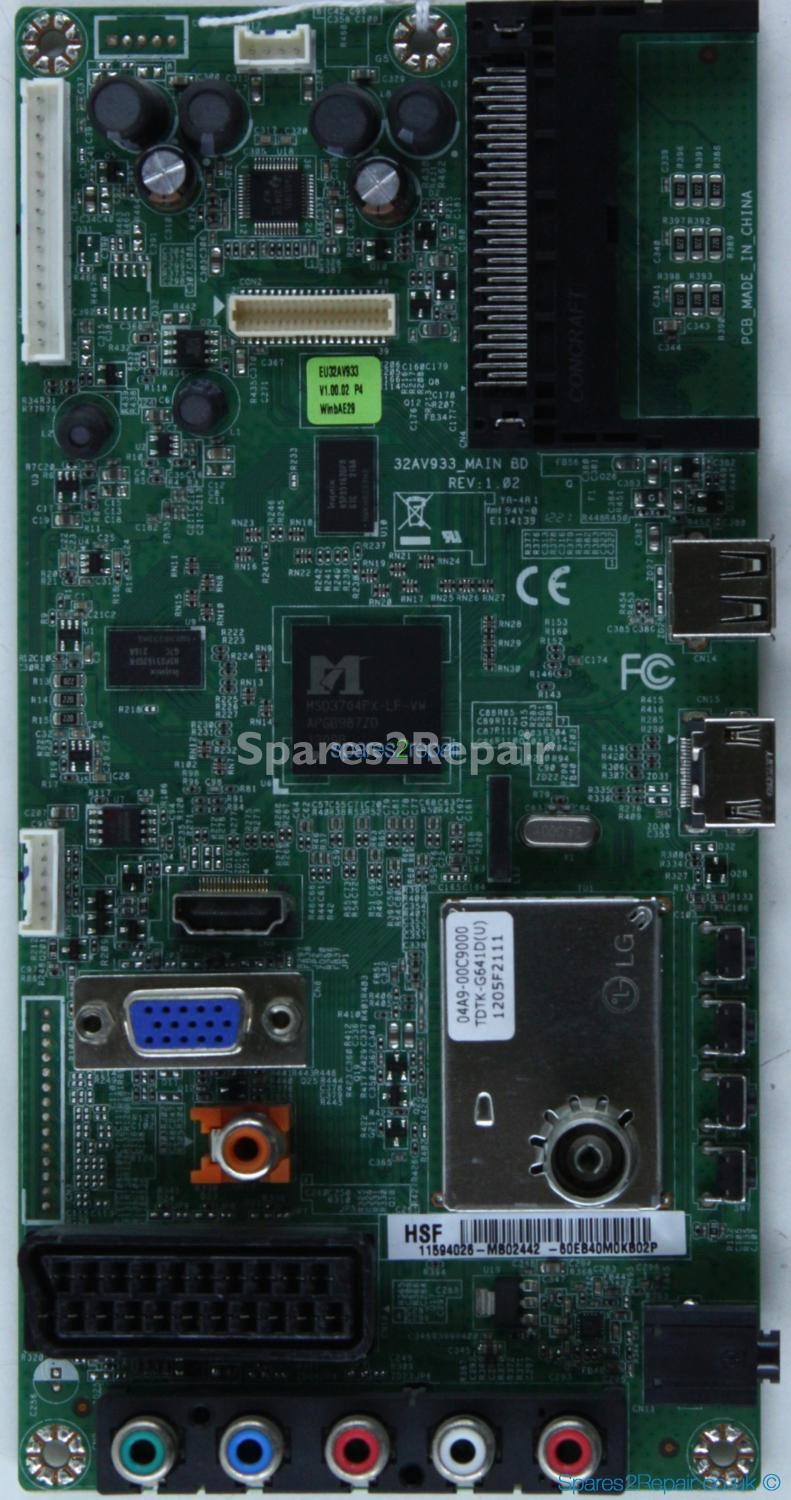 Toshiba 32EL933B - Main AV - 32AV933_MAIN BD - REV:1.02 - 11594026 - 60EB40M0KB02P