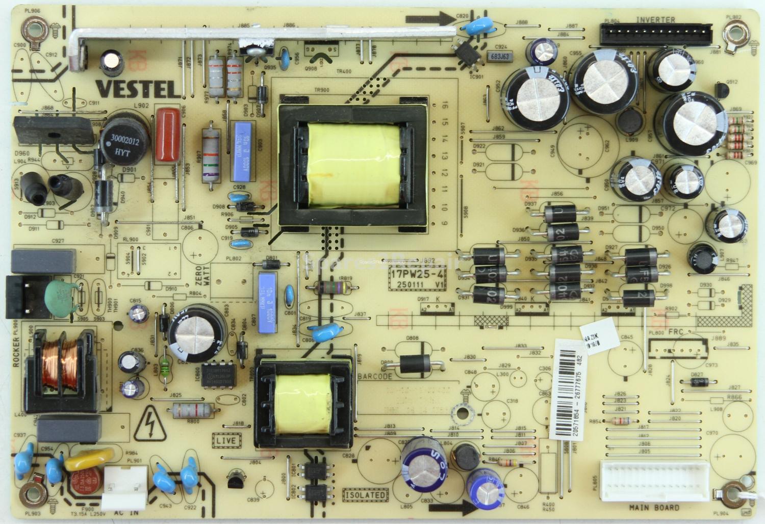 Toshiba 32KV501B - PSU - 17PW25-4 - 250111 V1 - 20571654